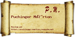 Puchinger Márton névjegykártya